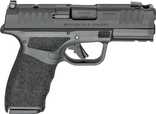 Springfield Hellcat Pro Comp OSP 9mm, 3.7" Comp Barrel, Melonite Black, Crimson Trace CT-1500, Tritium, U-Notch Rear, 5x10rd, Range Bag