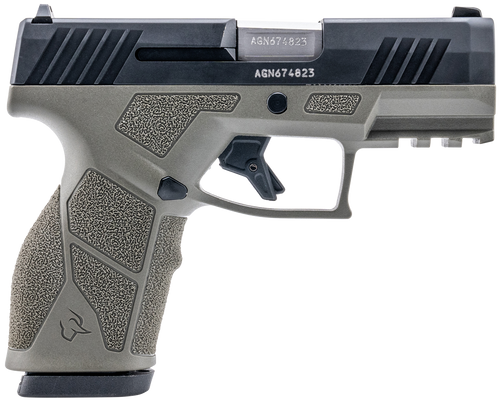 Taurus GX2 9mm,3.37" Matte Stainless Steel Barrel, Matte Black Serrated Stainless Steel Slide, Olive Drab Green Stainless Steel Frame Picatinny Rail, 13rd