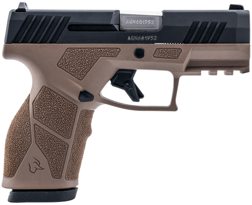 Taurus GX2 9mm,3.37" Matte Stainless Steel Barrel, Matte Black Serrated Stainless Steel Slide, Brown Stainless Steel Frame Picatinny Rail, 13rd