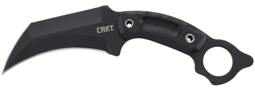 Columbia River DU Hoc 5.10" Fixed Recurve Plain Black Powder Coated SK-5 Steel Blade/ Black Textured Green Handle Includes Sheath