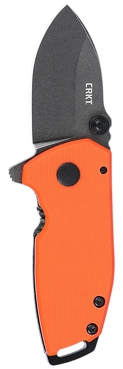 Columbia River Squid Compact, Folding Knife, Stone Washed Finish, Silver Blade, Orange G10 Handle, 1.75" Blade Length, D2, Assisted Opening, Frame Lock