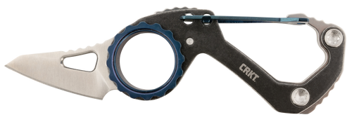 Columbia River Compano, Slip Joint Folding Knife, Plain Edge, Sheepsfoot, 1.44", Satin Finish, 8Cr13MoV, Black and Blue Stainless Steel Handle