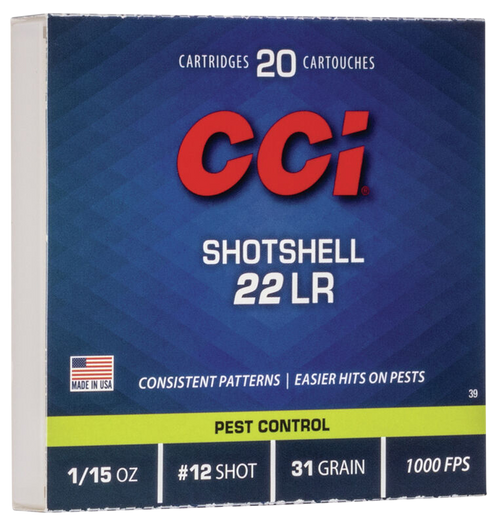 CCI Shotshell 22 LR, 31gr, Shotshell #12, 20rd Box