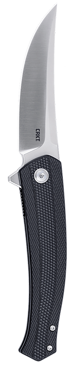 Columbia River Persian, Folding Knife, Satin Finish, Silver, Black Glass-Reinforced Nylon Handle, Plain Edge, 3.44" Blade Length, D2 Blade, Liner Lock