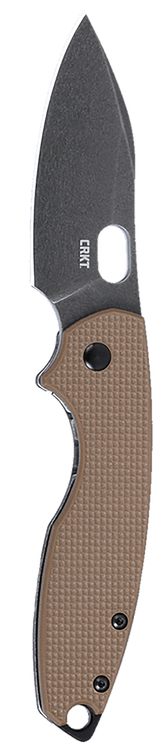 Columbia River Pilar III, Folding Knife, Stonewashed Finish, Silver, Brown G-10 Handle, Plain Edge, 2.97" Blade Length, D2, Frame Lock