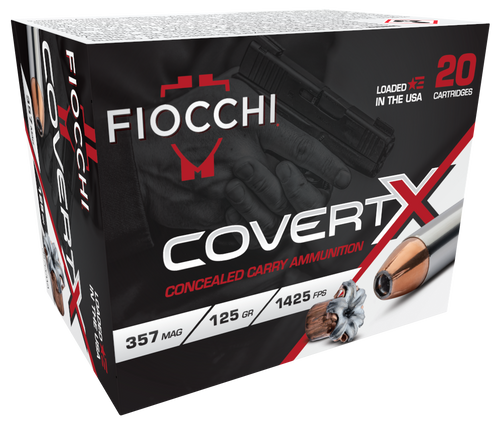 Fiocchi Ammunition COVERT X, 357 Magnum, 125gr, Jacketed Hollow Point, 20rd Box