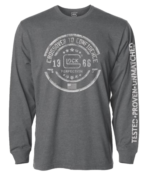 Glock Crossover Heather Gray Cotton/Polyester Long Sleeve Small