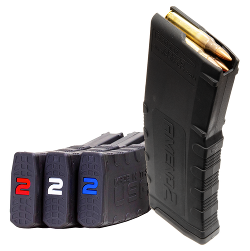 Amend2 Magazine, 223 Remington/5.56mm, 30rd, Fits AR-15 s, Polymer, Black with Red, White, and Blue Amend2 Logo, 3 Pack
