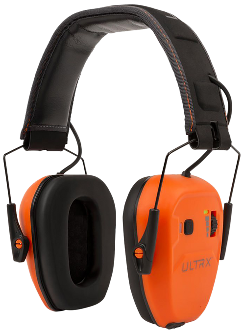 Allen ULTRX Bionic Bluetooth E-Muff, Electronic Earmuff, NRR 22dB, Bluetooth 5.3, Rechargeable, Rubberized Protective Coating, Brave Orange