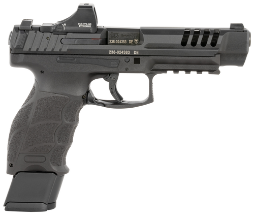 HK VP9L 9mm, 5" Polygonal Barrel, Lightening Cuts, Holosun SCS Optic, Picatinny Rail, Interchangeable Backstraps, 20rd