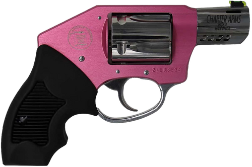 Charter Arms Off Duty Coyote 380 ACP, 2" Stainless Ported Barrel, High Polish Pink, Black Grooved Grip, Concealed Hammer, 5rd