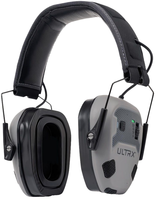 Allen ULTRX Bionic Fuse E-Muff, Electronic Earmuff, NRR 22dB, Bluetooth 5.3, Rechargeable, Rubberized Protective Coating, Midnight Gray 4144