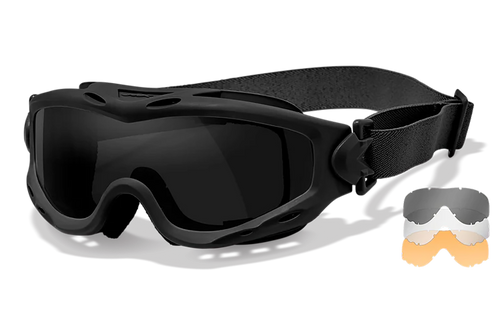 Wiley X Spear Goggles Smoke Gray/Clear/Light Rust Lens Matte Black Frame