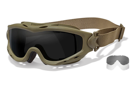 Wiley X Spear Goggles Smoke Gray Lens Polycarbonate Tan Frame