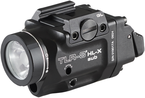 Streamlight TLR-8 HL-X Sub USB, Weaponlight with Red Laser, 1,000 Lumens, Black, Fits GLOCK 43X/48 MOS, 43X/48 with Front Rail, Includes Mounting Kit with Key, Multi-Tool, (1) SL-B9 Battery Pack, and USB-C Cord