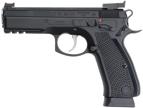 CZ Custom CZ SP01 Accu Shadow DA/SA 9mm, 4.6" Barrel, Black, Fiber Optic Front, Adj Rear Sight, Manual Safety, 2x19rd