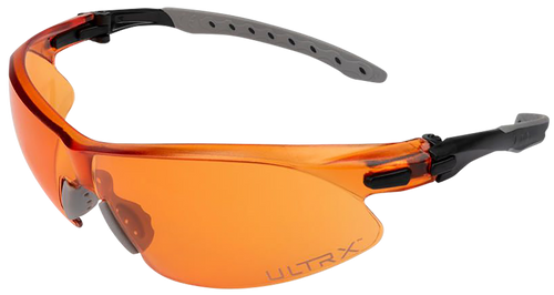 Allen ULTRX Keen Safety Glasses, Anti-fog/Anti-scratch, Black/Amber Frame, Amber Lens