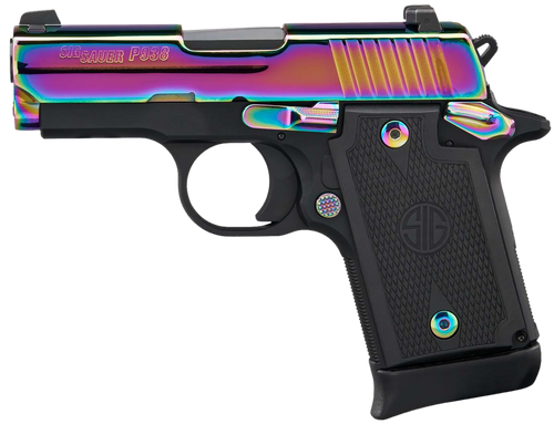 Sig P938 9mm, 3" Barrel, Night Sights, Rainbow PVD Slide, 7rd