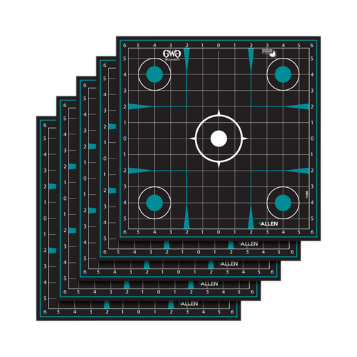 Girls With Guns Splash Self-Adhesive Paper 12" x 12" Grid Black Target Turquoise Accents 5 Per Pack