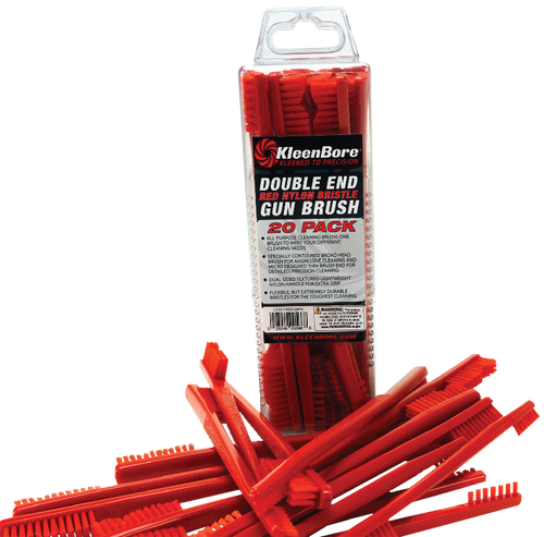 KleenBore Double End Brush Utility Brush Red Nylon 20 Pack