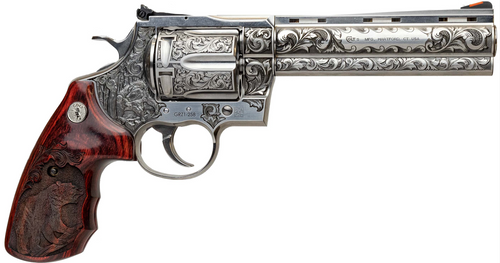Colt Anaconda 44 Magnum Limited Edition, 6" Barrel, Stainless Steel Engraved, Wood Grip Engraved, 6rd