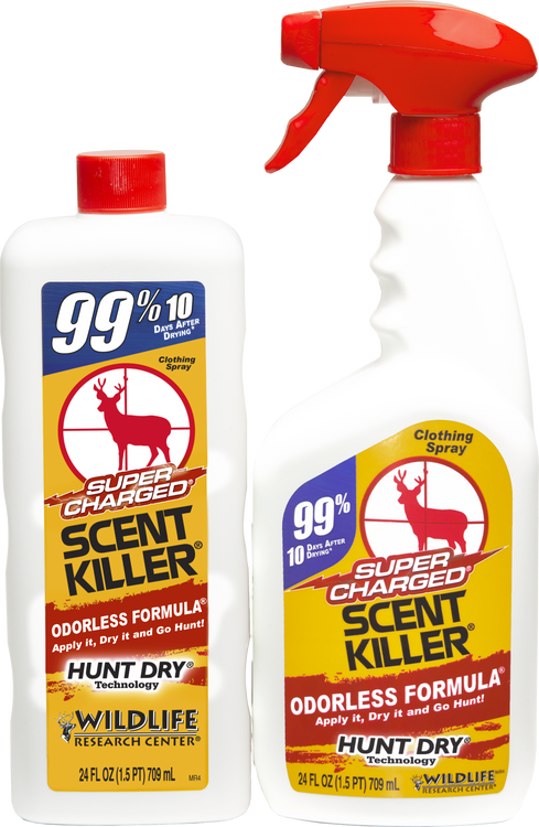 Wildlife Research Super Charged Scent Killer Combo Odor Eliminator, Odorless Scent 24 oz Trigger Spray