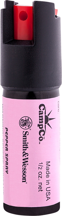 Caliber Gourmet Smith and Wesson Pepper Spray, 0.5oz, Plastic Case, Slide to Side Type Safety, Pink