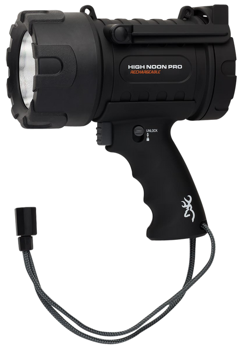 Browning High Noon Pro USB Rechargeable Spotlight with Power Bank Black | White 1400 Lumens