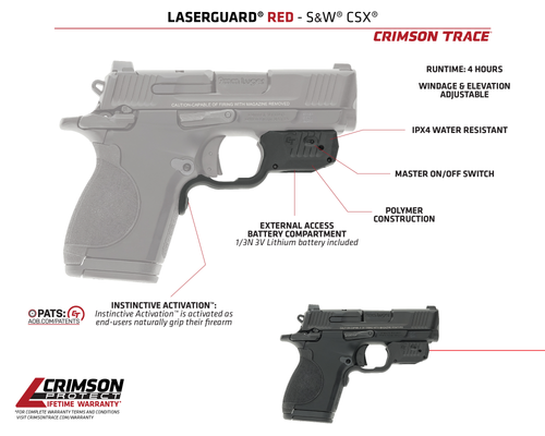 Crimson Trace Laserguard CSX Red Black Smith & Wesson 013000172