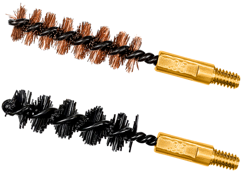 Otis Bore Brush Set 35/338/357 Caliber 8-32" Thread 2" Long Bronze/Nylon Bristles 1 Set