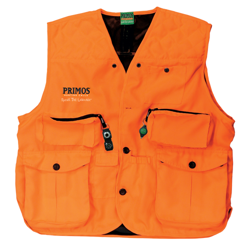 Primos Gunhunter's Hunting Vest XL Blaze Orange Features Compass & LED Light