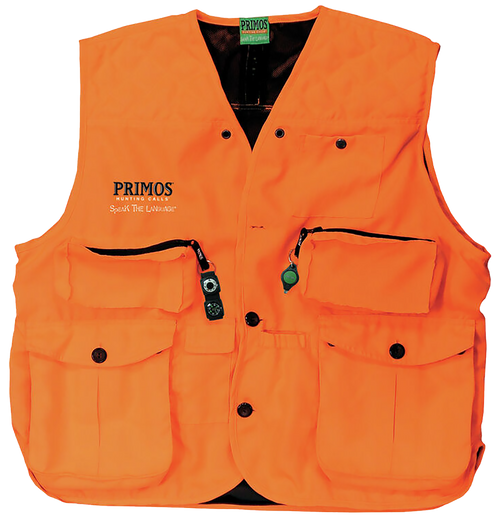 Primos Gunhunter's Hunting Vest 3XL Blaze Orange Features Compass & LED Light