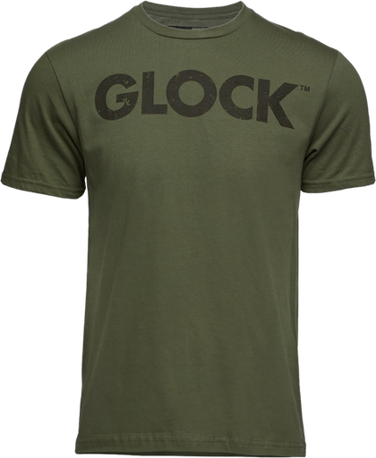 [764503057533] Glock Caliber Tee Military Green Ringspun Cotton Short Sleeve 2XL