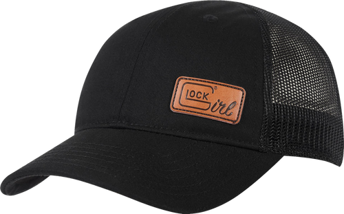 [764503058974] Glock Ponytail Hat Black Leather Glock Girl Patch