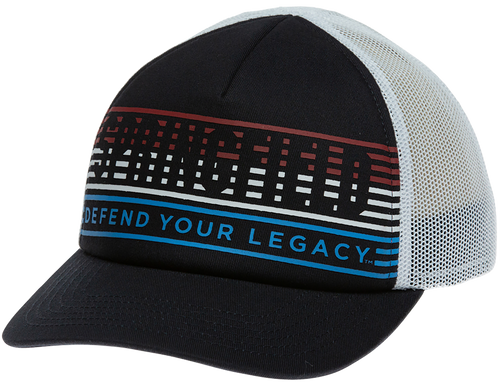 [706397946418] Springfield Retro 80's/90's Trucker Hat Navy/White Adjustable Snapback OSFA Structured