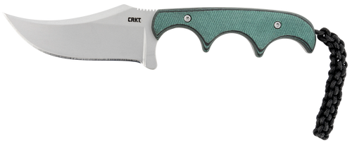 [794023237900] Columbia River River Knife & Tool, Minimalist Persian, Fixed Blade Knife, Silver, Plain Edge, Clip Point, 2.76" Blade, Bead Blasted Finish, 8Cr13MoV Steel, Green Micarta Handle, Includes Sheath