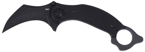 [794023263503] Columbia River DU Hoc Deadbolt 3.62" Fixed Karambit Plain Black Powder Coated D2 Steel Blade, Black G10 Handle