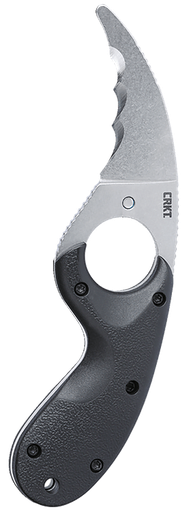 [794023251104] Columbia River Bear Claw, Fixed Blade Knife, Stone Washed Finish, Silver Blade, Black Glass-Reinforced Nylon Handle, Veff Serrations, 2.38" Blade Length, AUS 8, Includes Thermoplastic Sheath