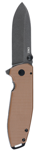 [794023249538] Columbia River Squid, XM (Extra Medium), Folding Knife, Stone Washed Finish, Silver Blade, Brown G10 Handle, 2.95" Blade Length, D2, Assisted Opening, Frame Lock