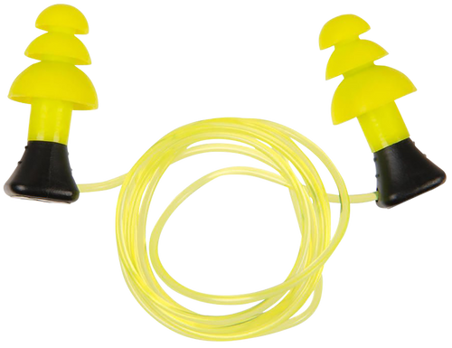 [026509077060] Allen ULTRX Tethered Silicone Ear Plugs, NRR 26dB, Yellow, 3 Pairs