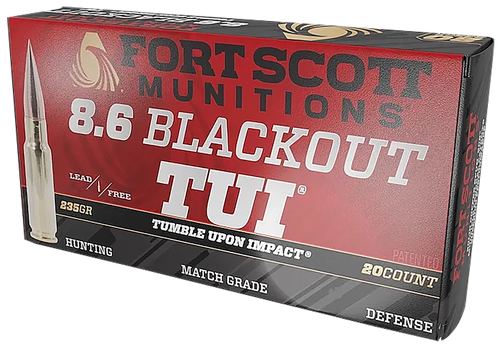 [758381722478] Fort Scott Munitions Tumble Upon Impact (TUI) 8.6 Blackout 235gr, 20rd Box