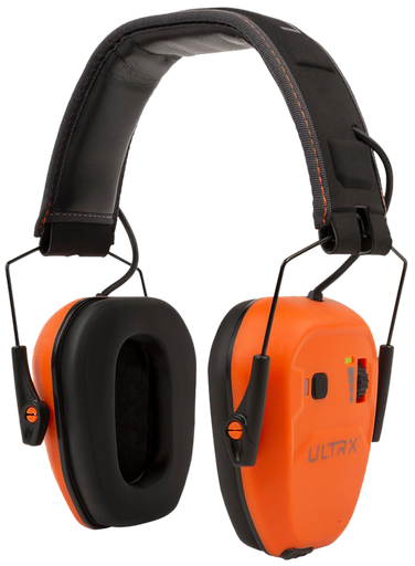[026509077961] Allen ULTRX Bionic Bluetooth E-Muff, Electronic Earmuff, NRR 22dB, Bluetooth 5.3, Rechargeable, Rubberized Protective Coating, Brave Orange
