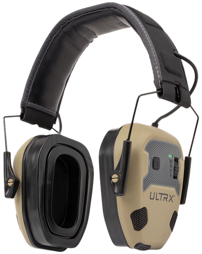 [026509077985] Allen ULTRX Bionic Fuse E-Muff, Electronic Earmuff, NRR 22dB, Bluetooth 5.3, Rechargeable, Rubberized Protective Coating, Flat Dark Earth