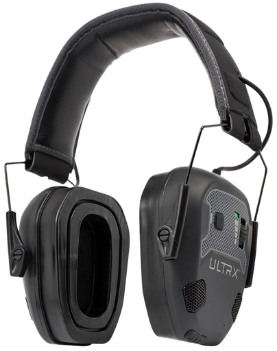 [026509076971] Allen ULTRX Bionic Fuse E-Muff, Electronic Earmuff, NRR 22dB, Bluetooth 5.3, Rechargeable, Rubberized Protective Coating, Midnight Gray