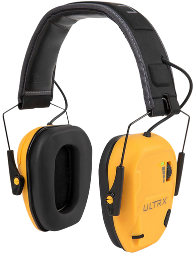 [026509077978] Allen ULTRX Bionic E-Muff, Electronic Earmuff, NRR 22dB, Rubberized Protective Coating, Interstate Yellow