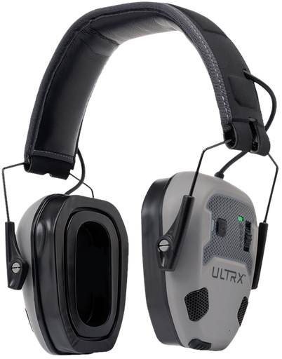 [026509077930] Allen ULTRX Bionic Fuse E-Muff, Electronic Earmuff, NRR 22dB, Bluetooth 5.3, Rechargeable, Rubberized Protective Coating, Midnight Gray 4144