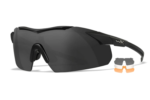 [712316007467] Wiley X Vapor Comm Temples Smoke Gray/Clear/Light Rust Lens Polycarbonate Matte Black Frame