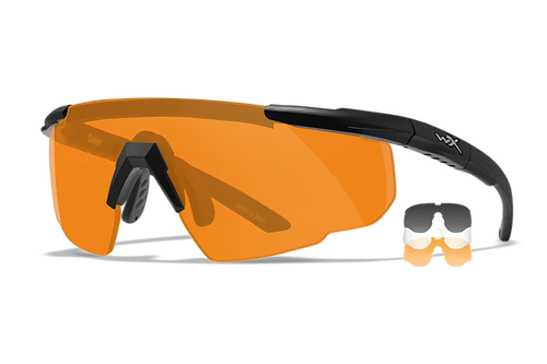 [712316003131] Wiley X Saber Advanced Smoke Gray/Clear/Light Rust Lens Polycarbonate Matte Black Frame