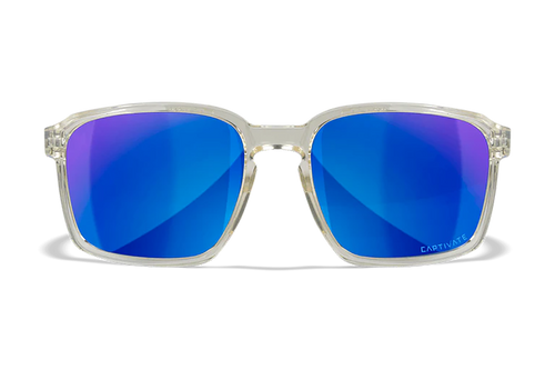 [712316006835] Wiley X Alfa M/L Blue Mirror Lens Polycarbonate Gloss Clear Crystal Frame Frame