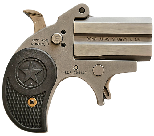 [855959002410] Bond Arms Stubby 9mm, 2.2" Barrel, Fixed Sights, Stainless, Silver, 2rd